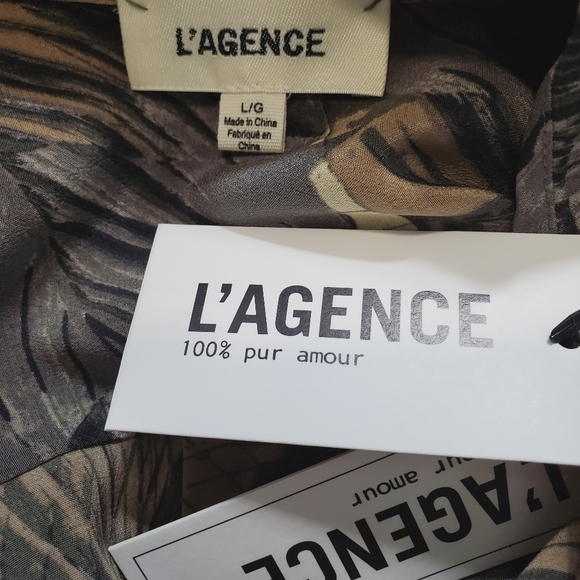 L'agence CAMERON PRINTED SILK CREPE DE CHINE MAXI SHIRT DRESS   NEW WITH TAGS - Picture 13 of 14